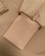 Polo Collar Long Sleeve Sweatshirt Loose Fit Side Slit Dip Hem Casual Top