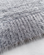 V-Neck Single Breasted Fuzzy Cardigan Casual Minimalist Sweater Coat