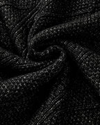 Round Neck Long Sleeve Drop Shoulder Pullover Sweater Casual Loose Fit Cable Knit Mid Length Sweater